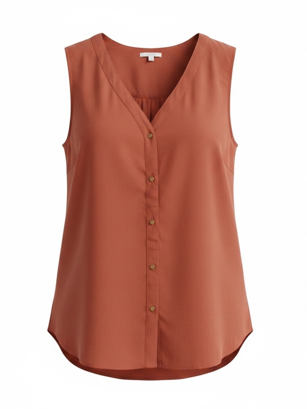 Maurices Sleeveless Button-Front V-Neck Top in Rust